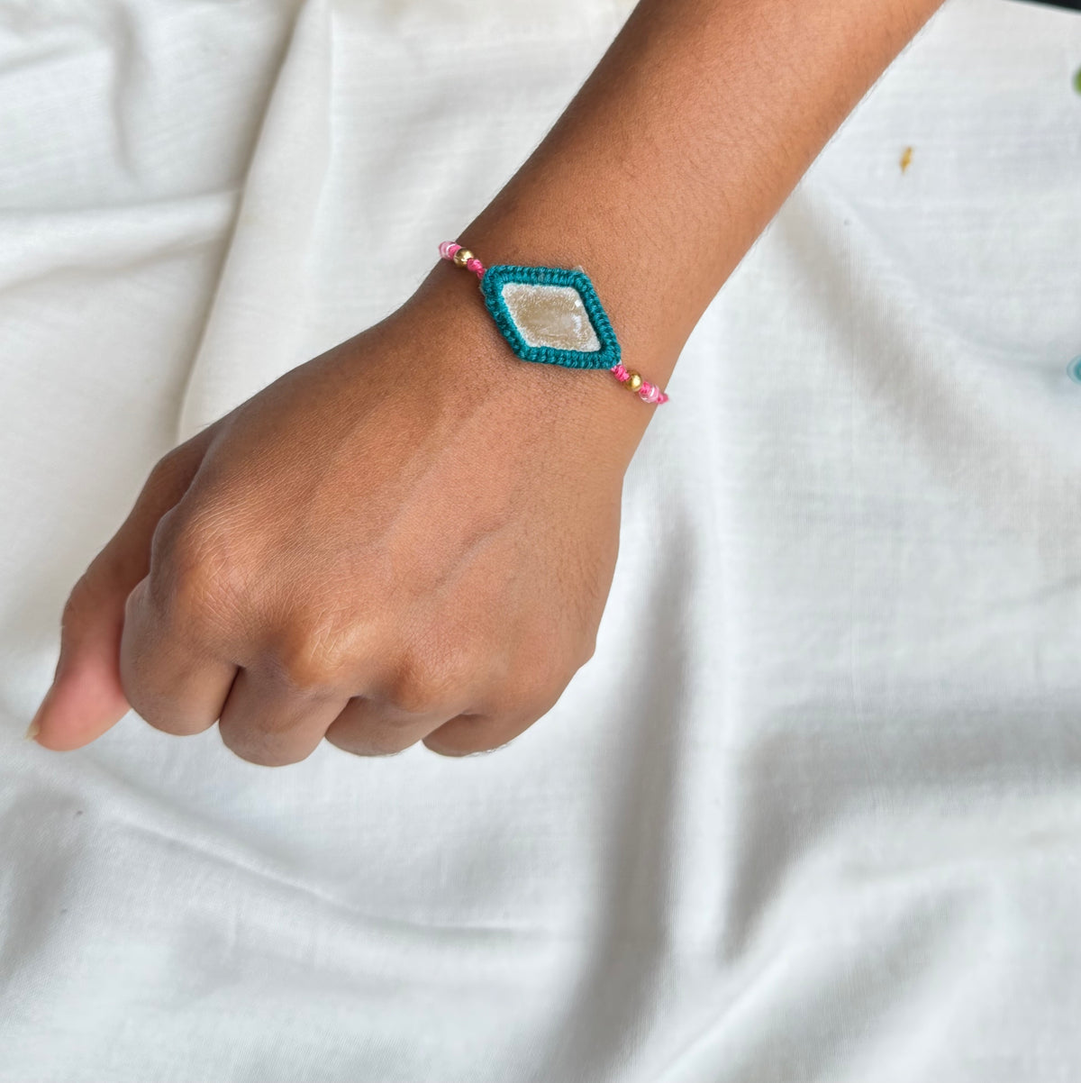 Teal Mirror Rakhi