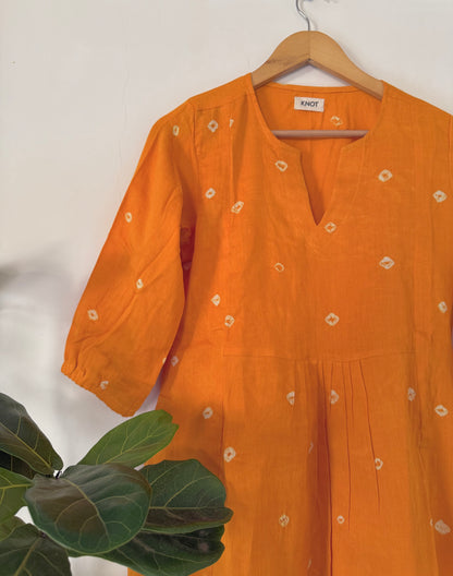 Turmeric Bandhani Top