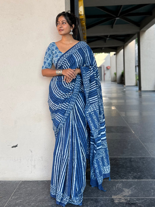 Stripe Indie Saree