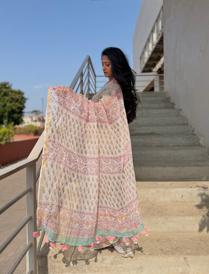 Mint Bloom Saree