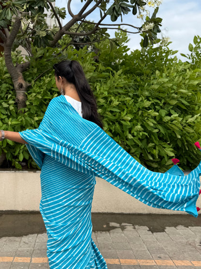 Sky Stripe Saree