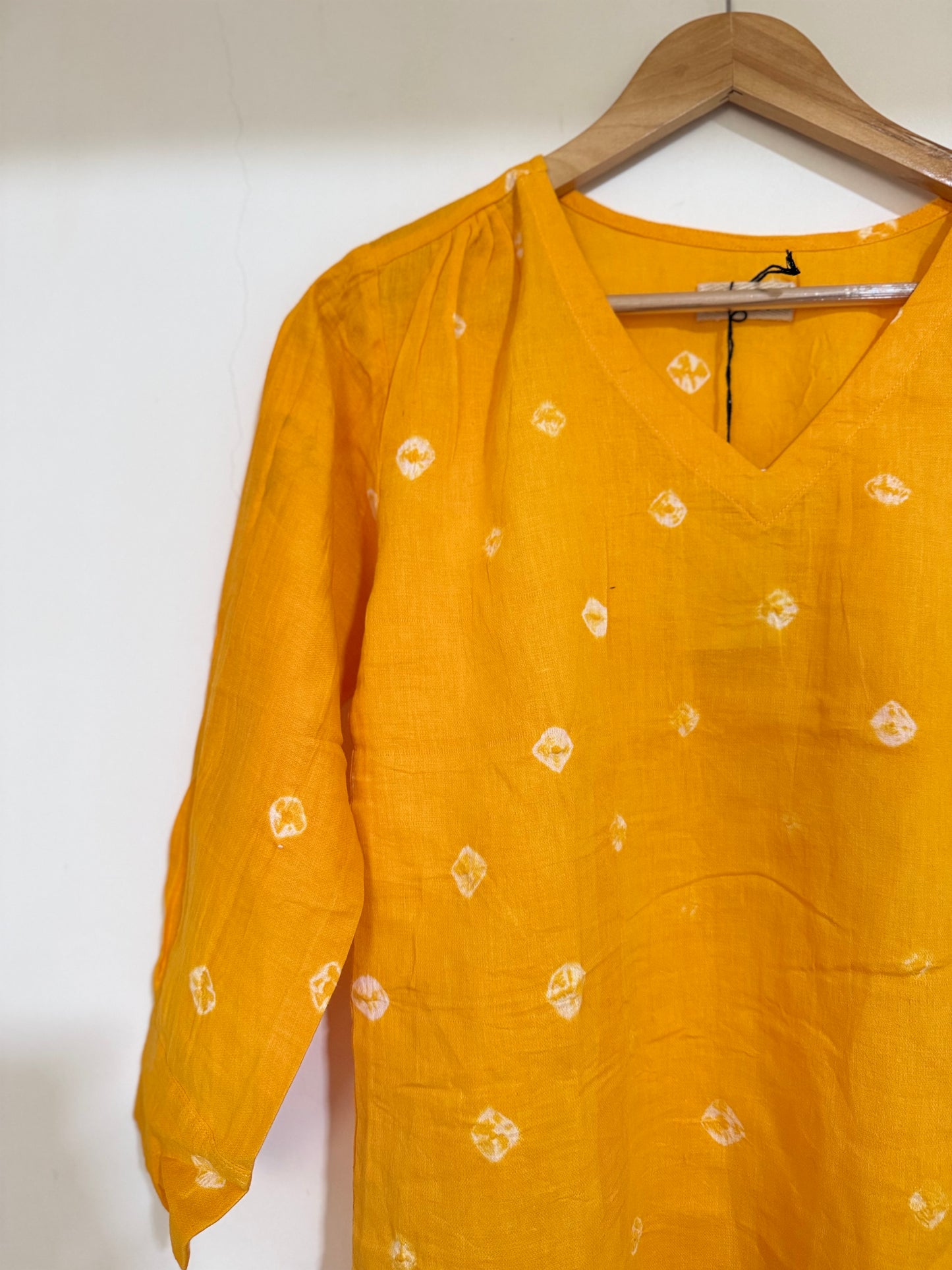 Turmeric Bandhani Top