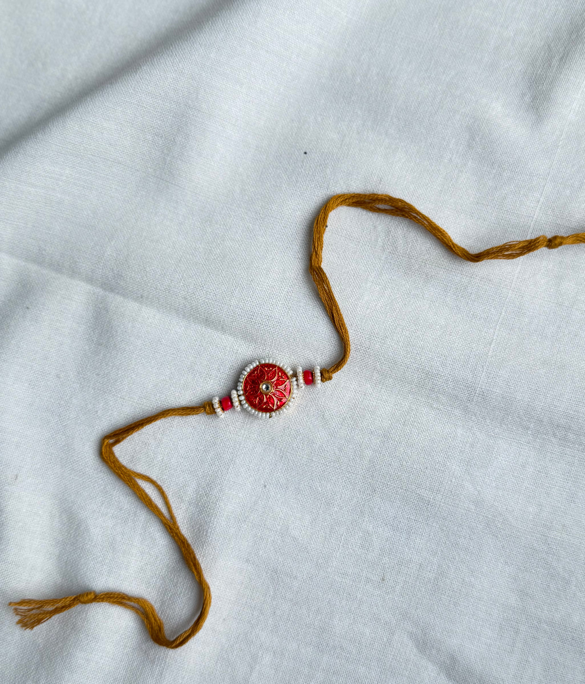 Peach Bead Rakhi
