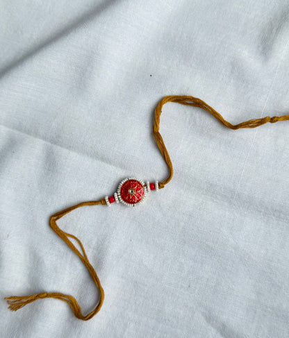 Peach Bead Rakhi