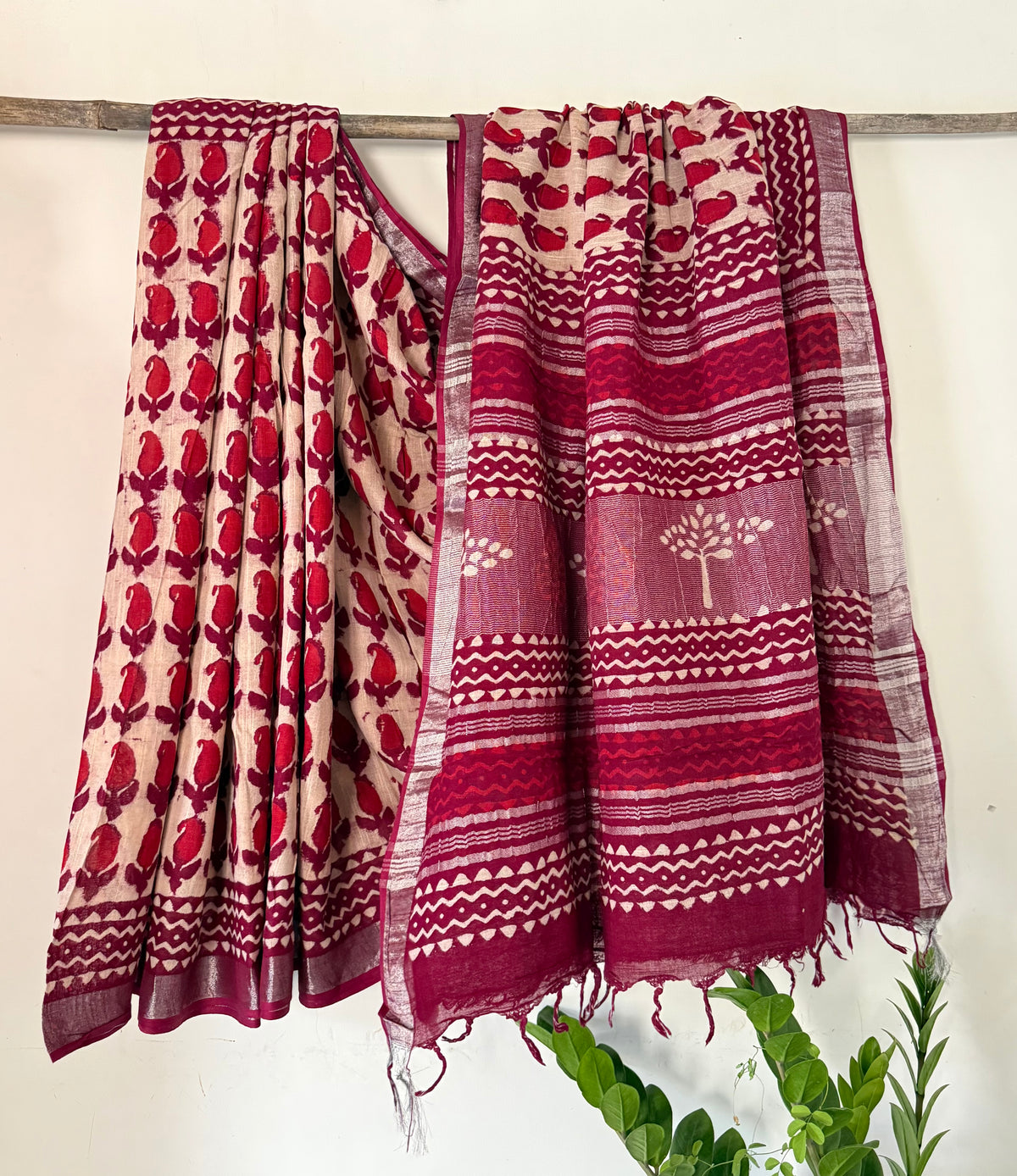 Brick Paisley Saree