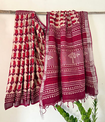 Brick Paisley Saree