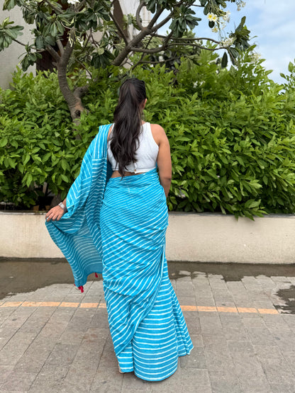 Sky Stripe Saree