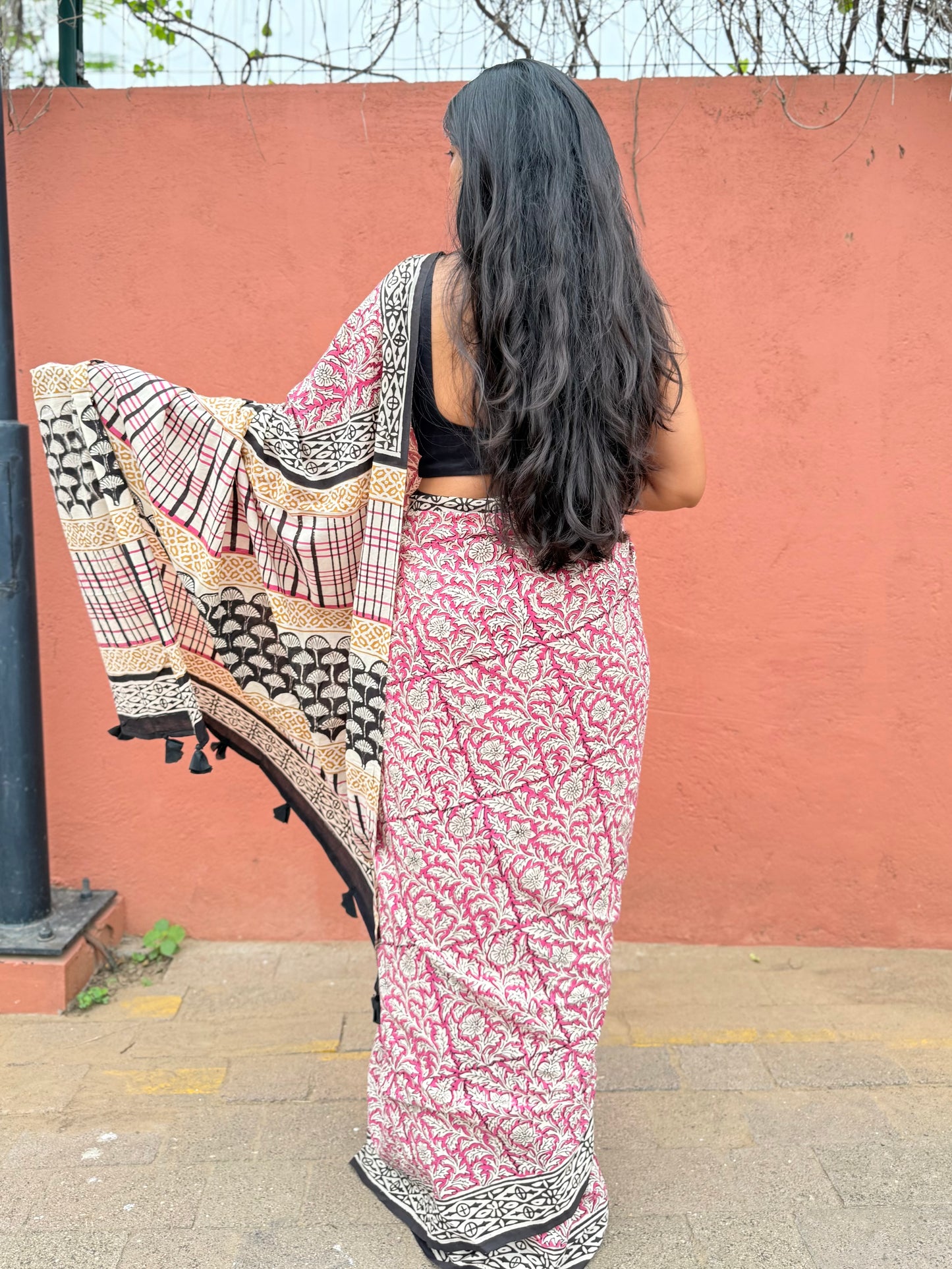 Magenta Fields Saree