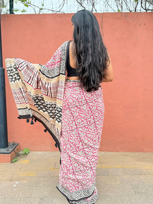 Magenta Fields Saree
