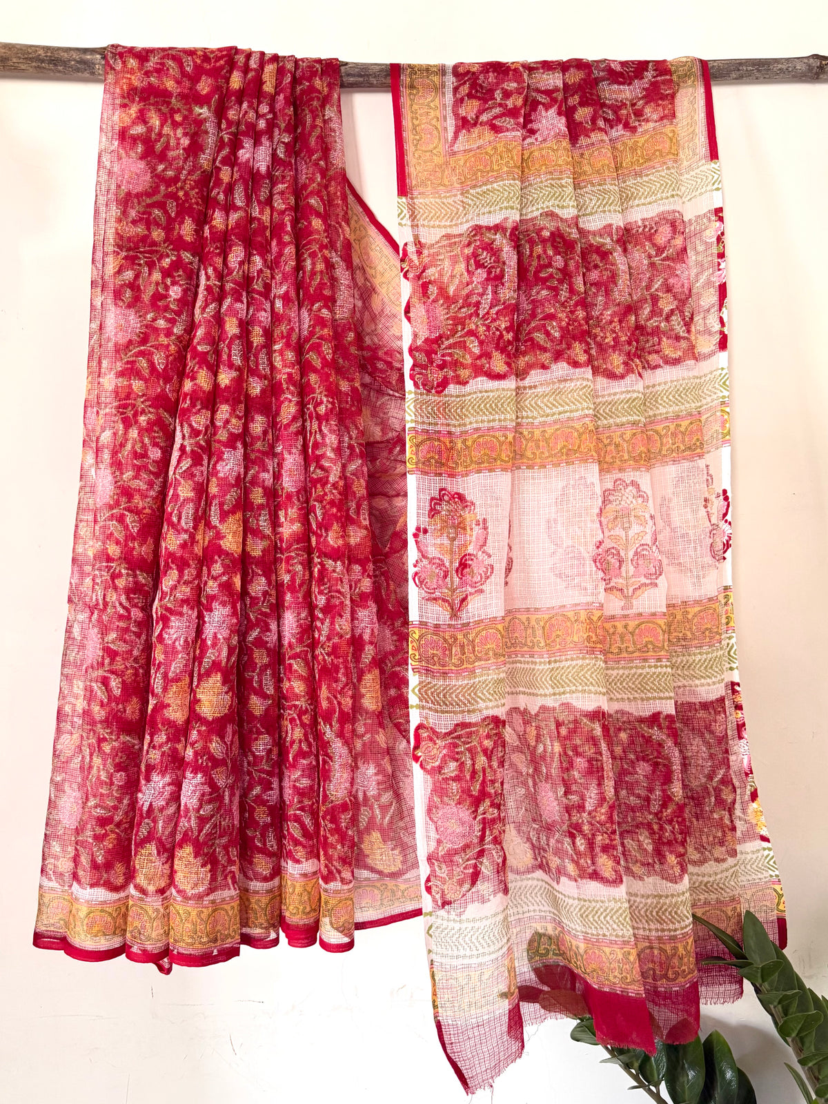 Crimson Flora Saree