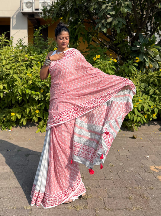 Peach Love Saree