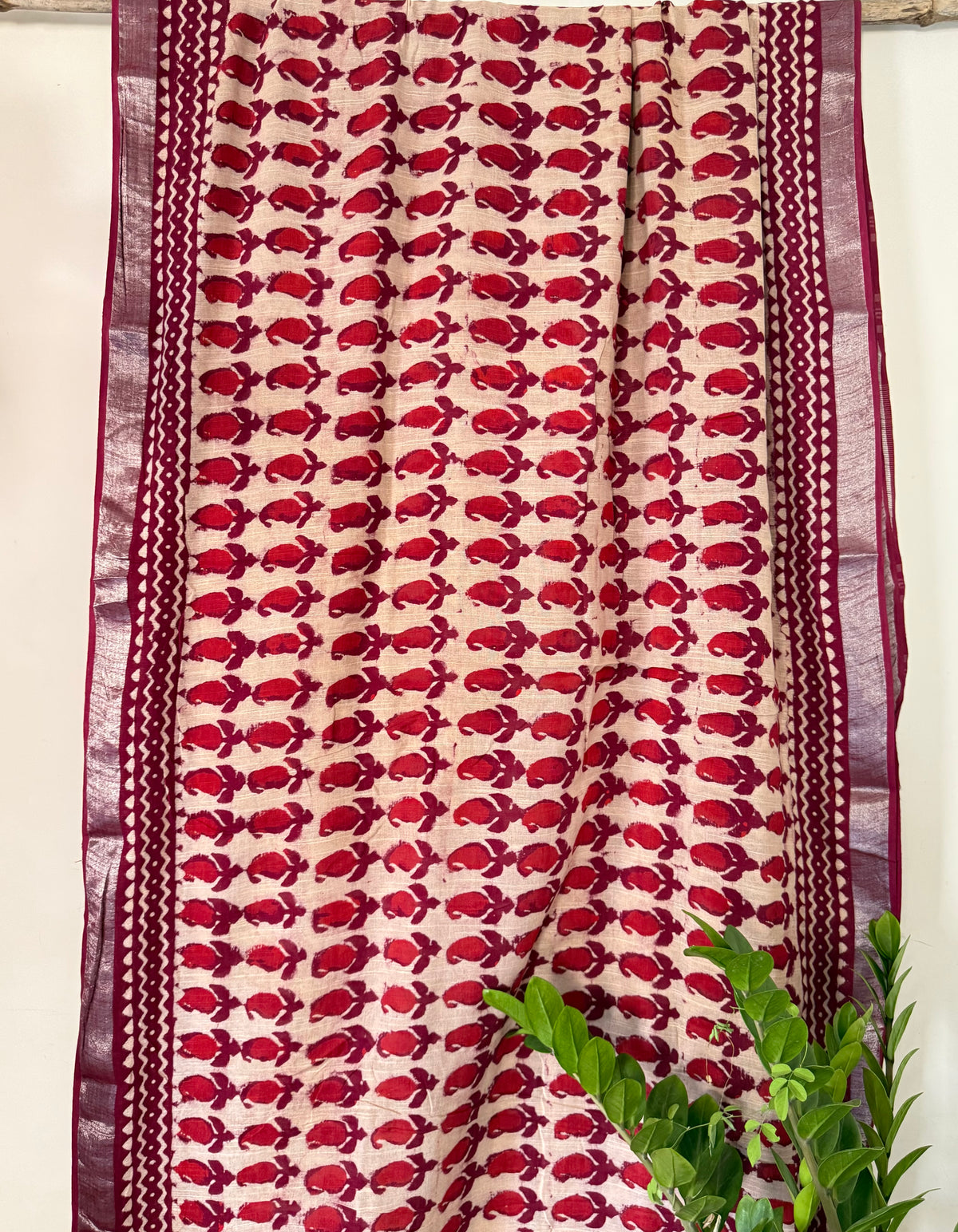 Brick Paisley Saree