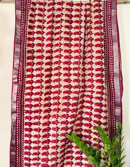 Brick Paisley Saree