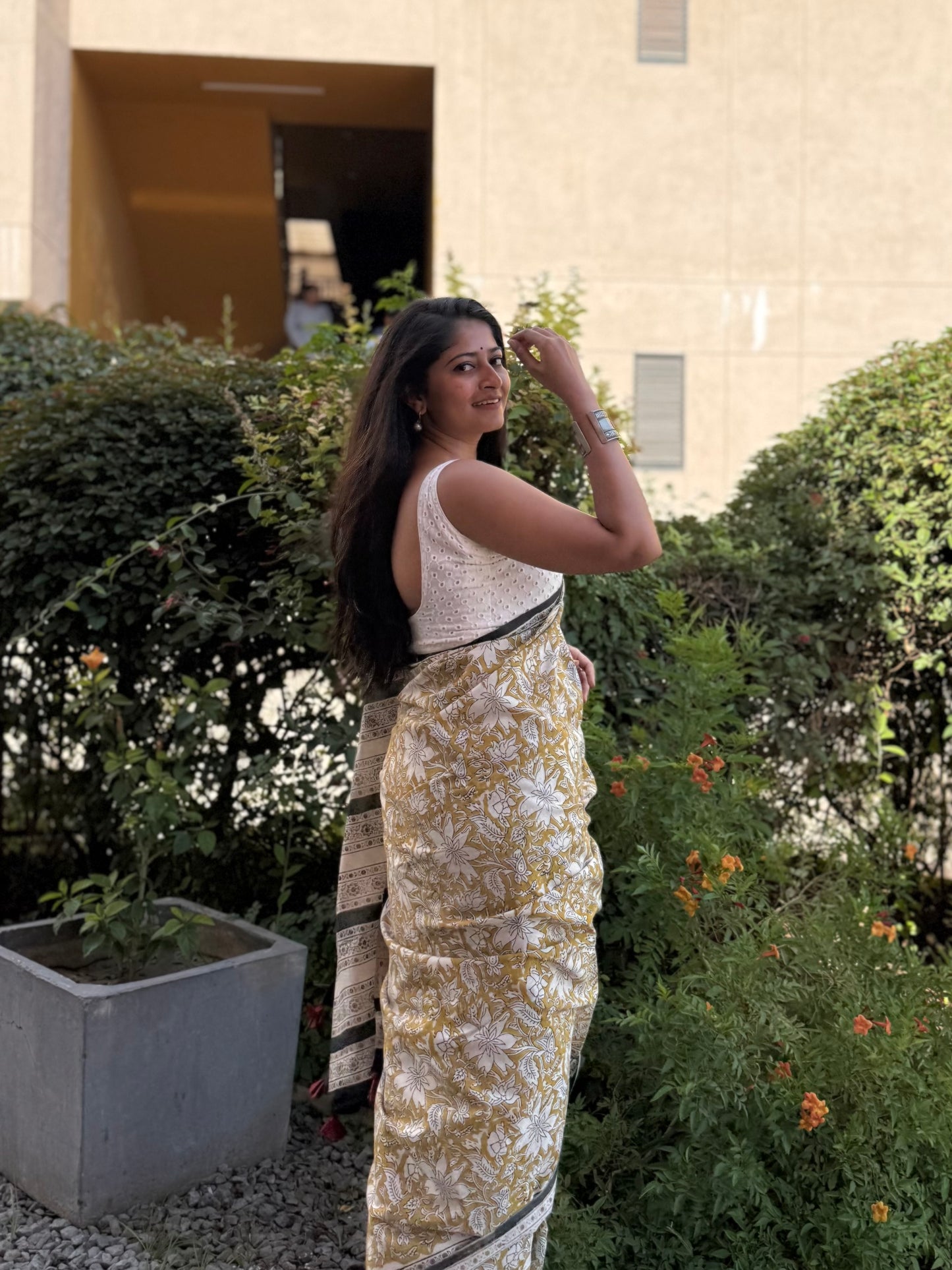 Ochre Vine Saree