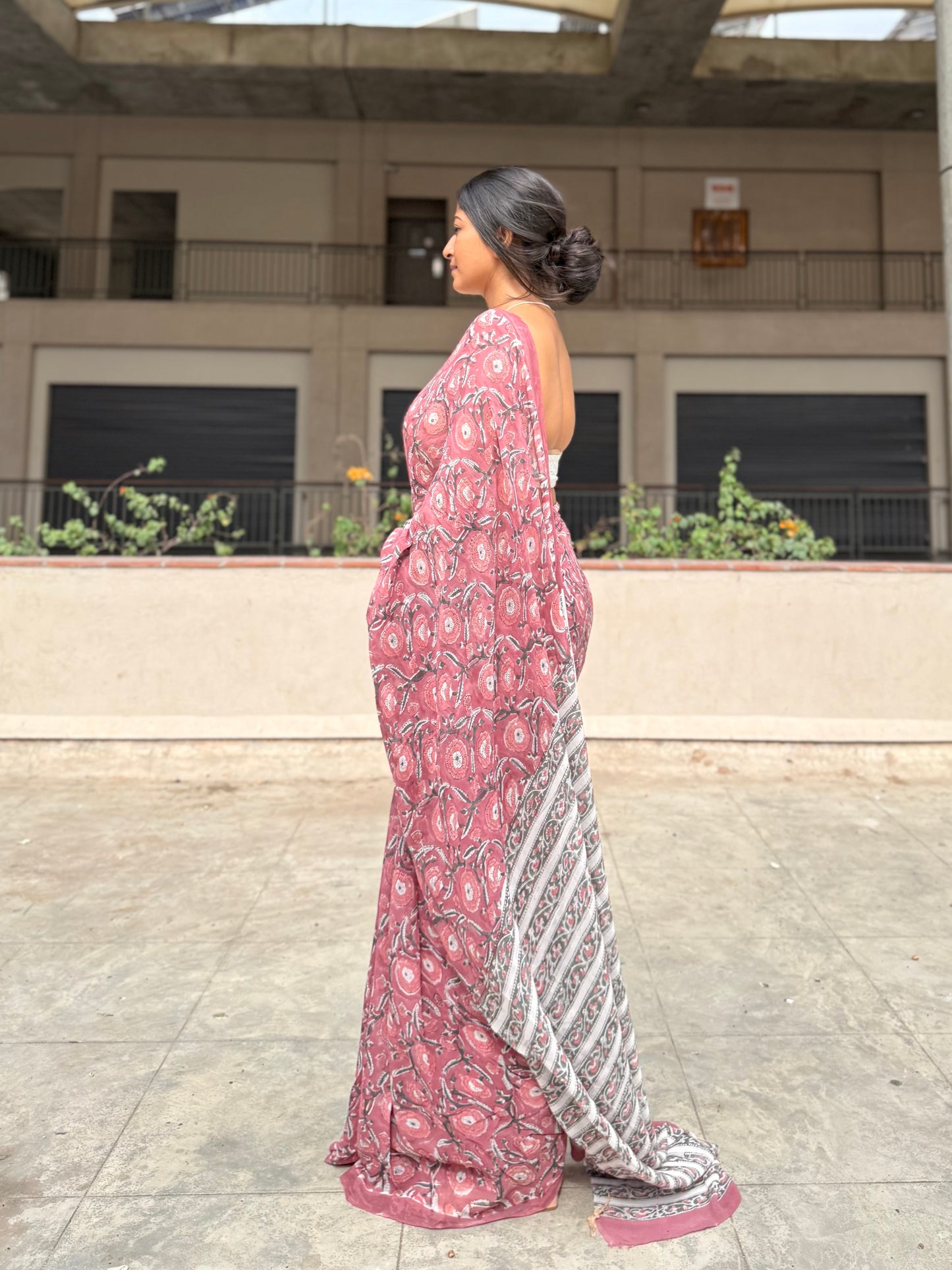 Evening Bloom Georgette Saree