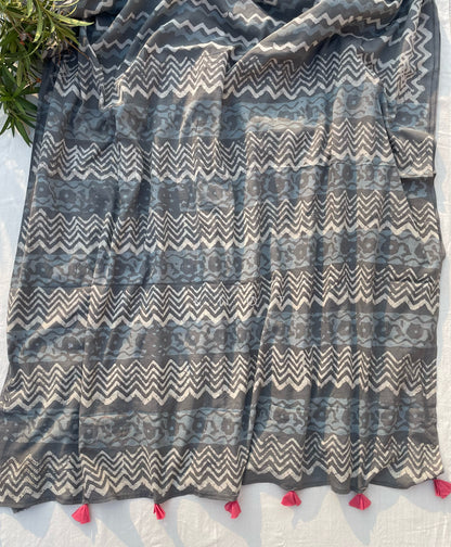 Grey Wave Saree