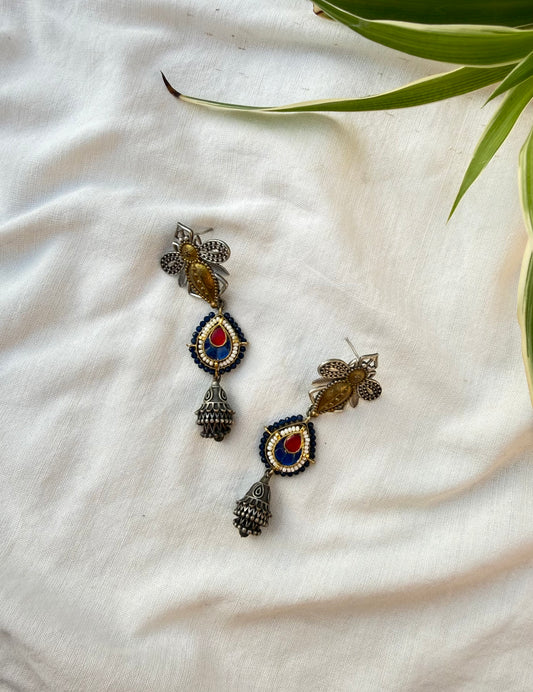 Blue Bee Earrings
