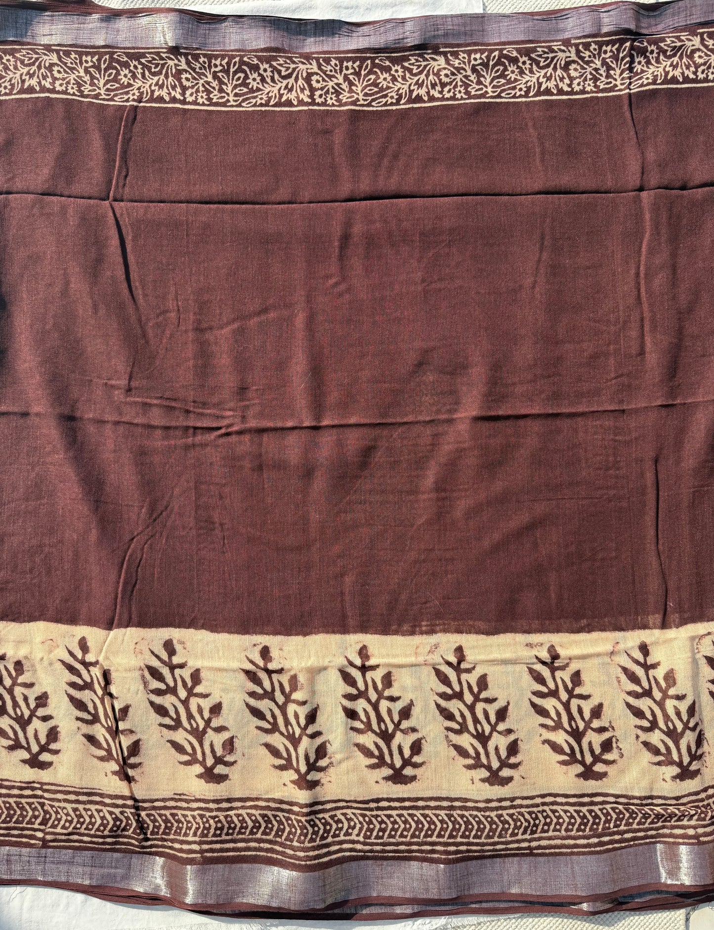 Tan Border Saree