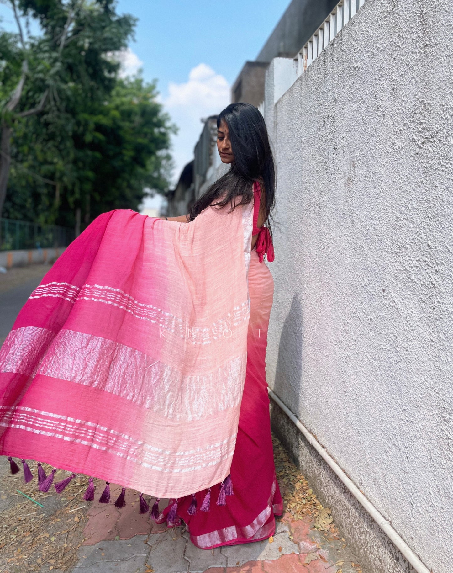 Flaming Plum Saree