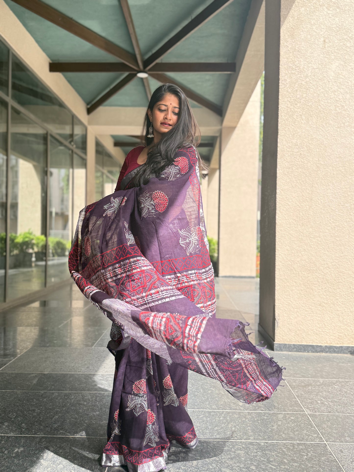 Navy Dahlia Saree