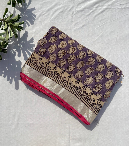 Mauve Paisley Saree