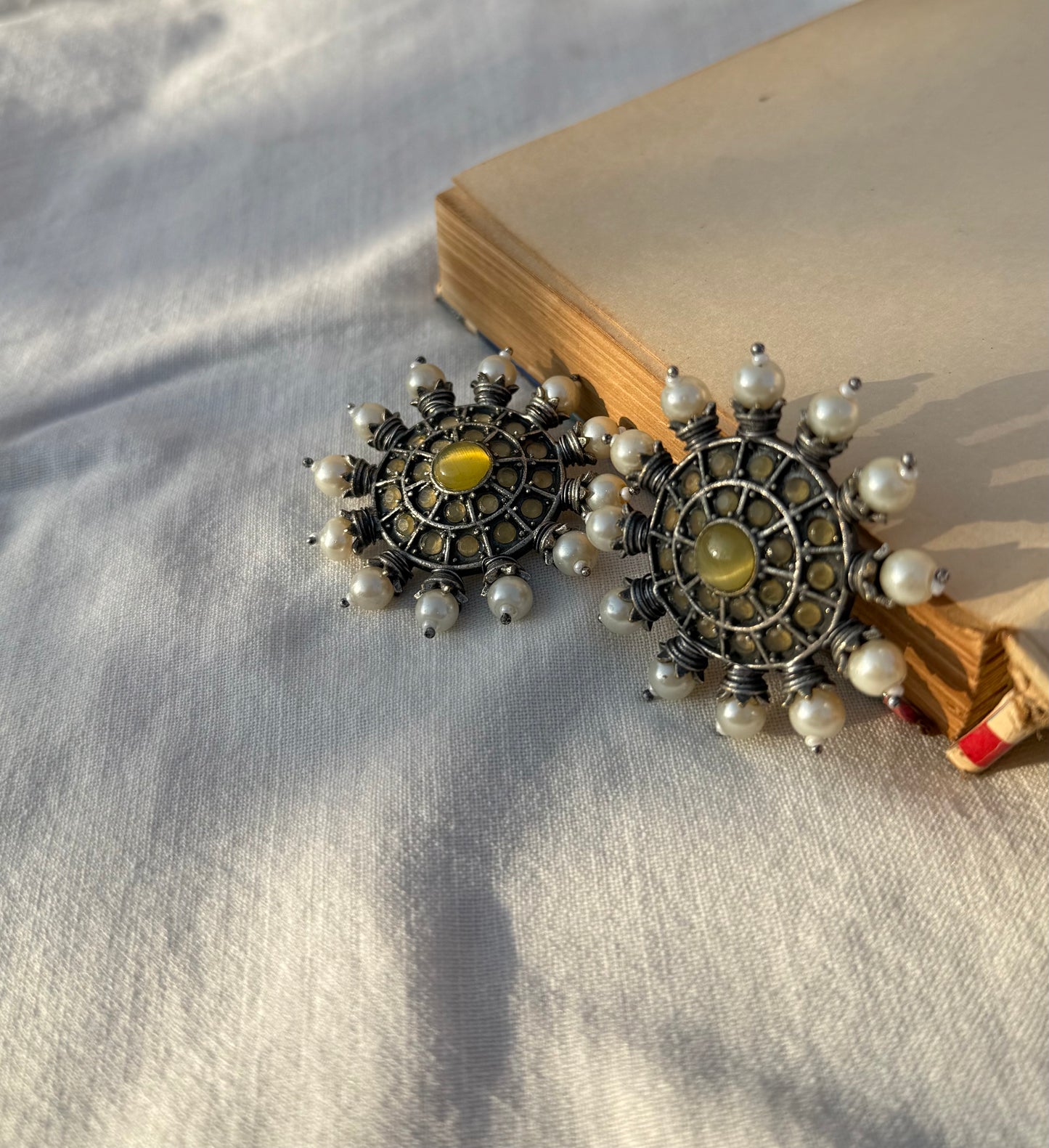 Star Amber Earrings