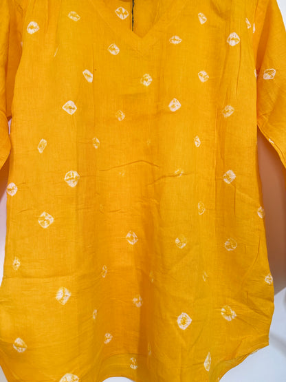 Turmeric Bandhani Top