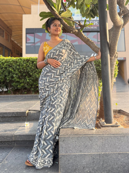 Grey Love Saree