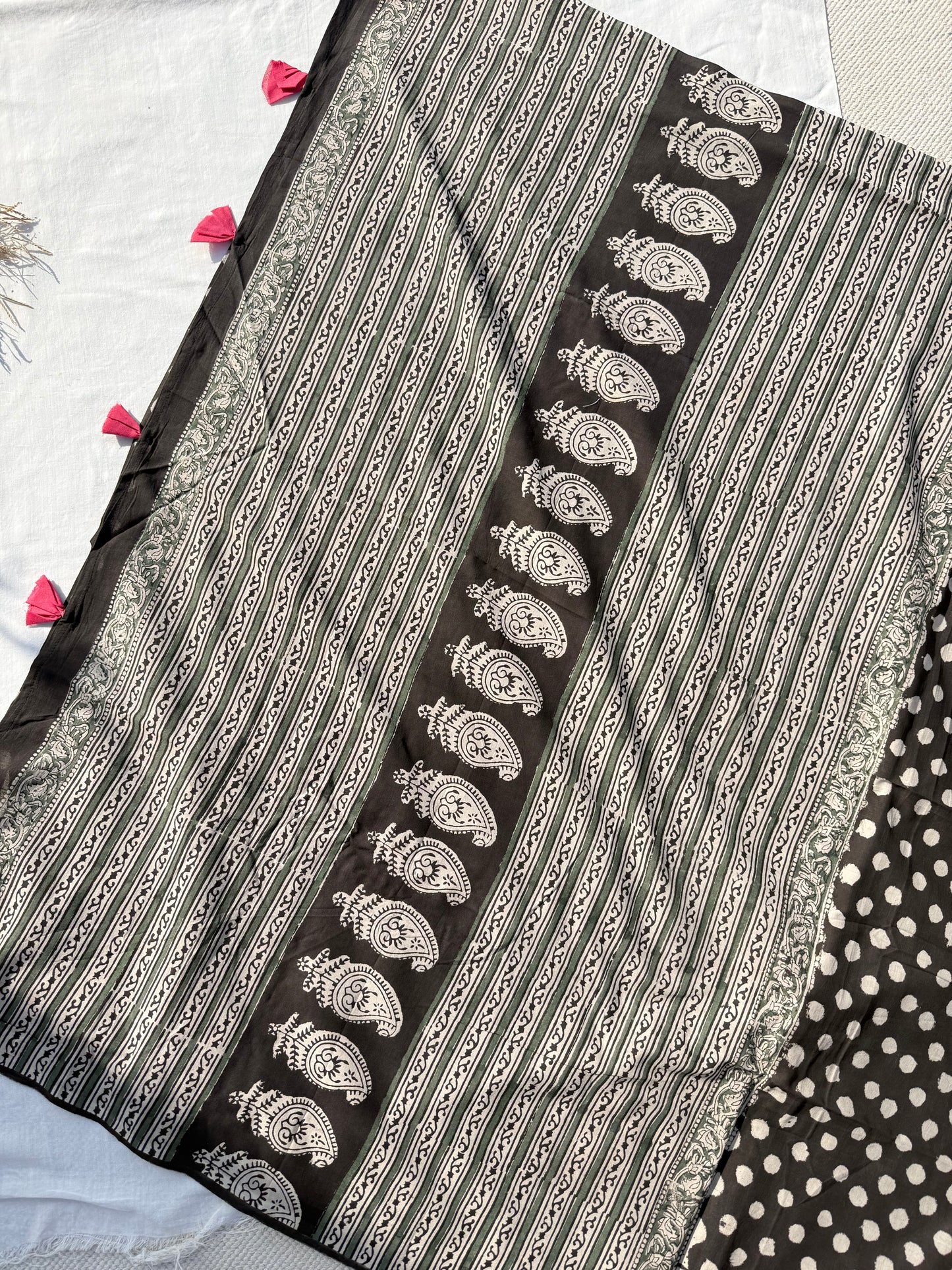 Grey Polka Saree
