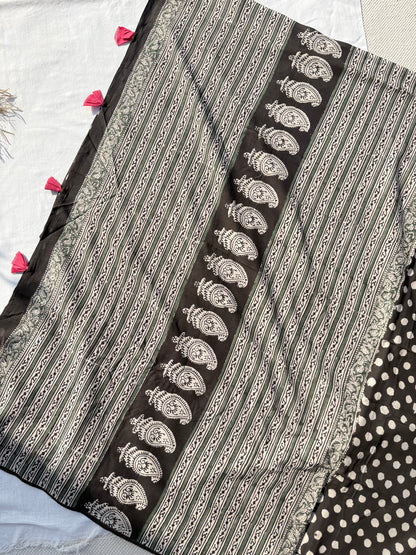Grey Polka Saree