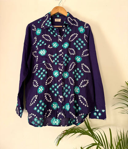Navy Bandhani Shirt