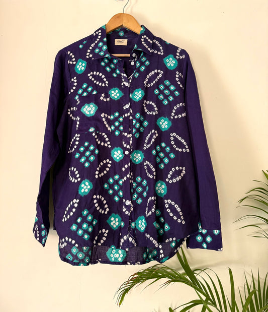 Navy Bandhani Shirt