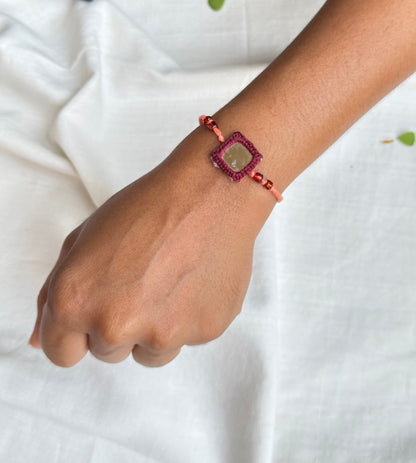 Maroon Mirror Rakhi