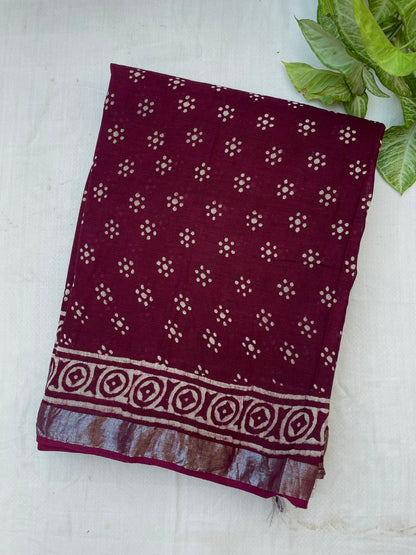 Wine Poppy Saree