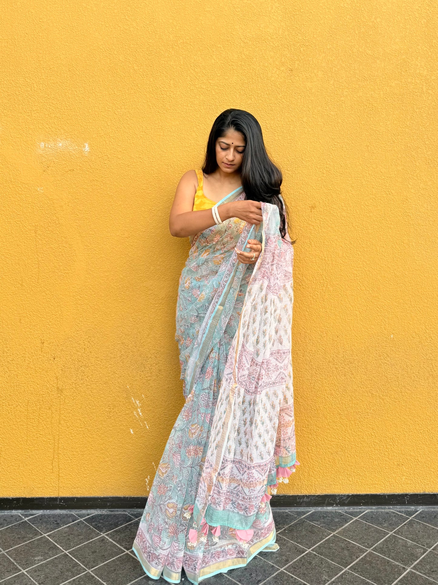 Mint Bloom Saree