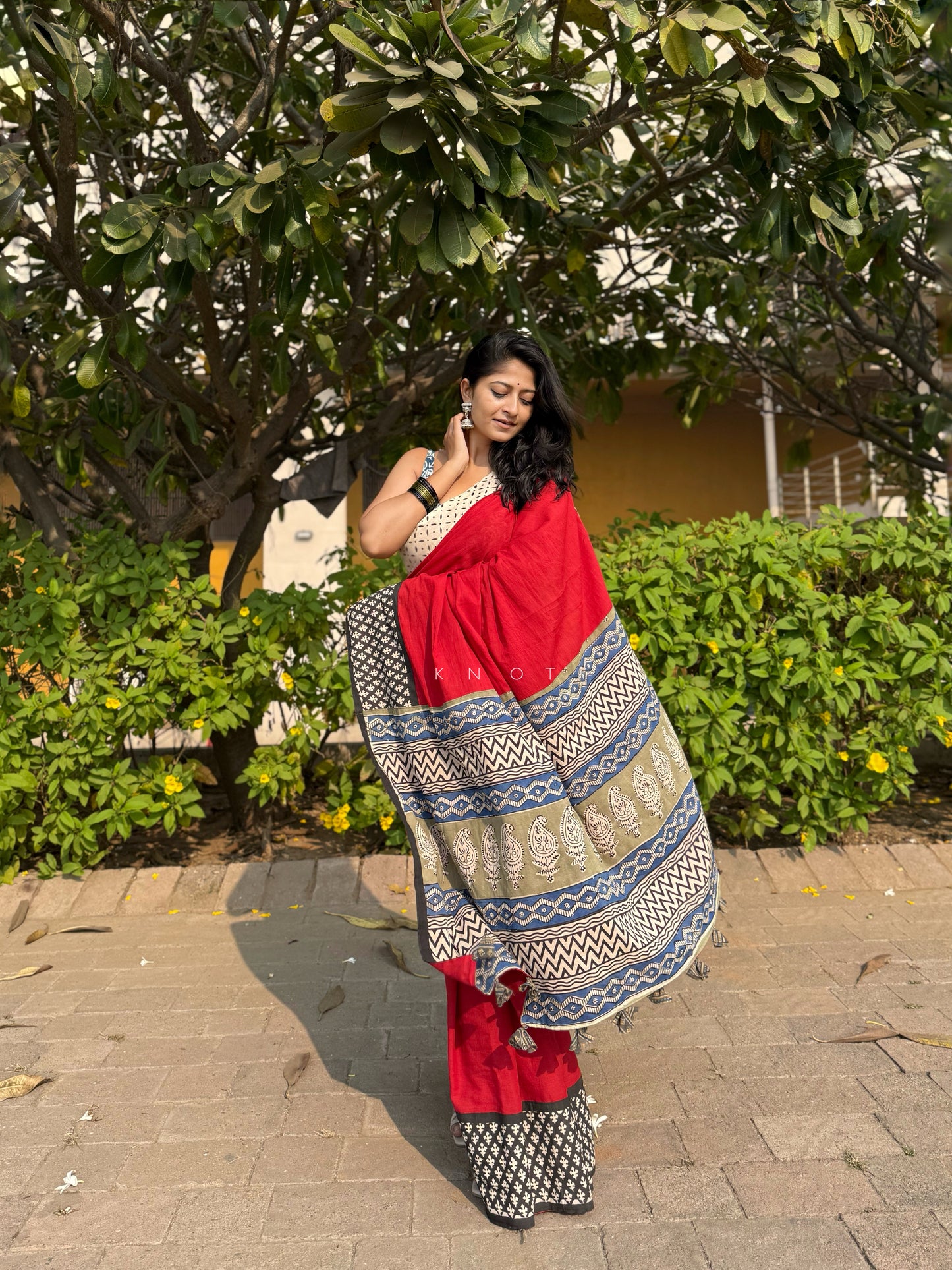 Ruby Border Saree