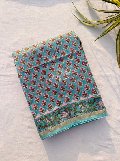 Aqua Breeze Saree