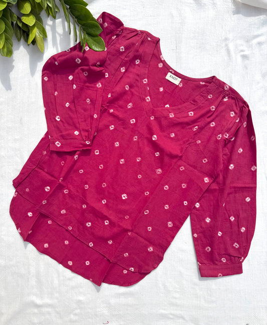 Cherry Bandhani top