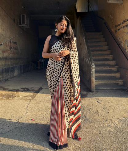 Dot And Stripe Saree