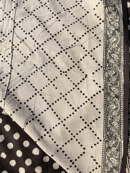 Grey Polka Saree
