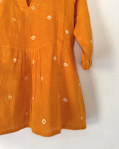 Turmeric Bandhani Top