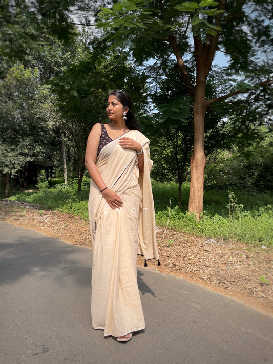 Beige Saree