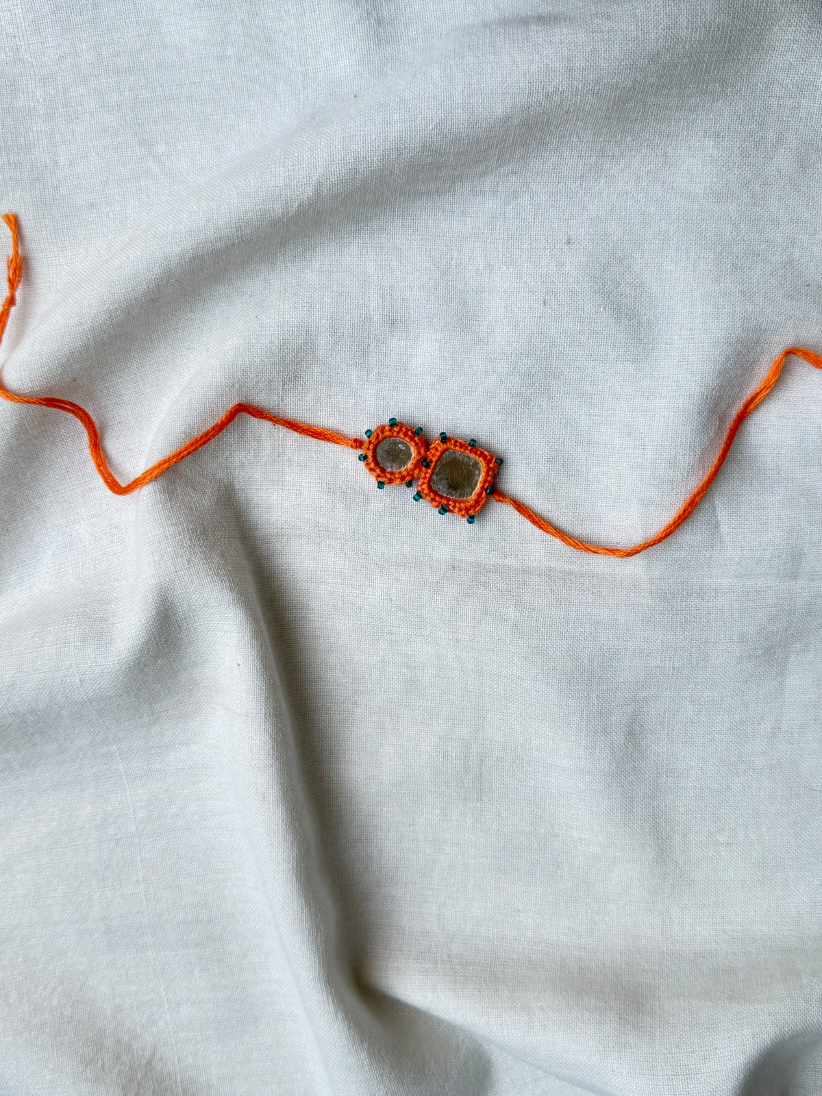 Orange Mirror Rakhi