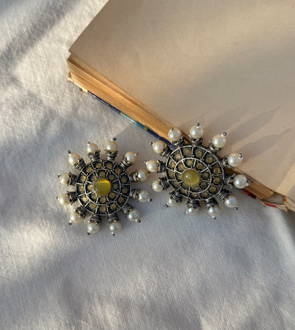 Star Amber Earrings