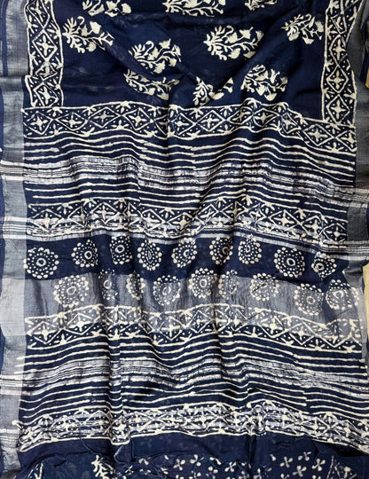 Midnight Paisley Saree