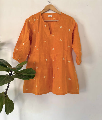 Turmeric Bandhani Top