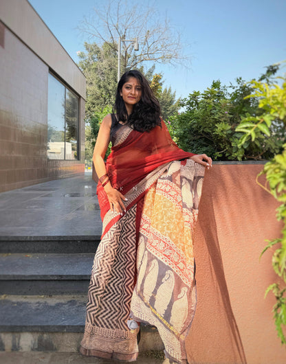 Wine Beauty Saree
