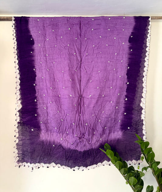 Violet Bandhani Dupatta