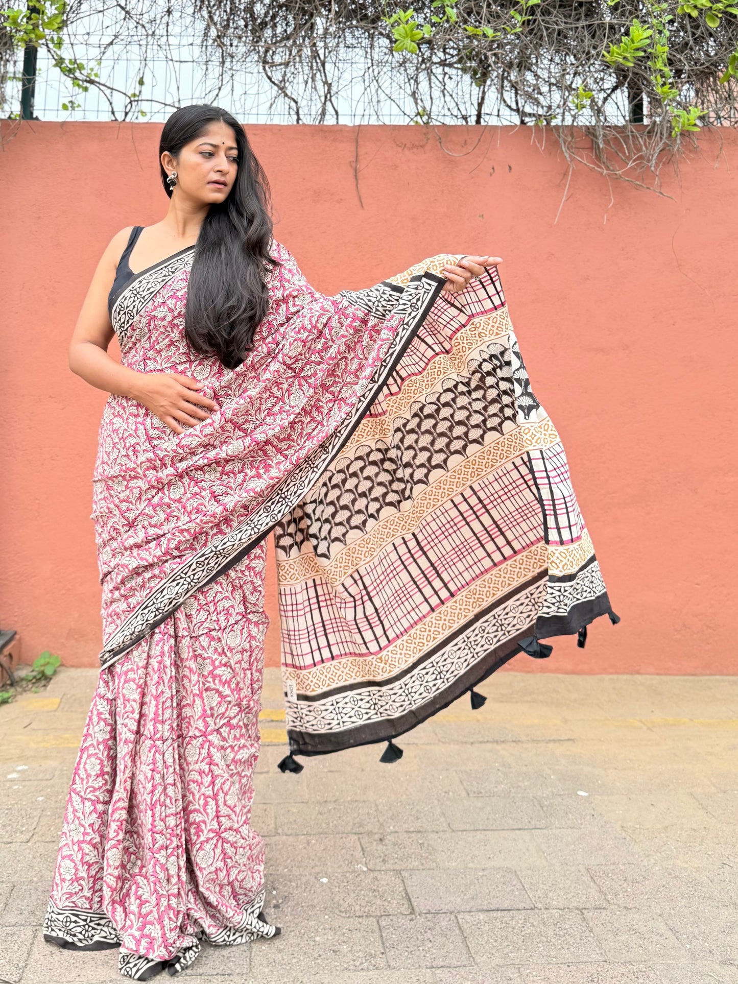 Magenta Fields Saree