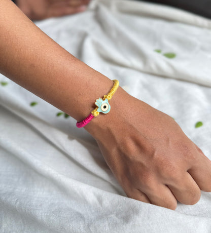 Pink Hamsa Rakhi